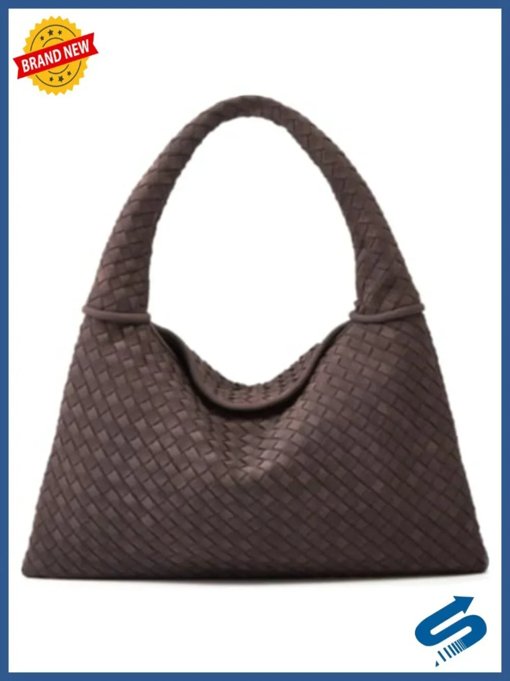 Suede Woven Hobo Bag - Faux Suede Tote Purse Retro Handbag Satchel